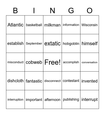 VCCVCCV Bingo Card