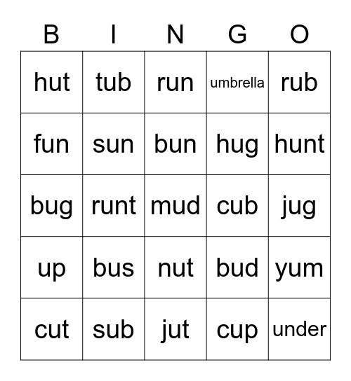 Uu Bingo Card