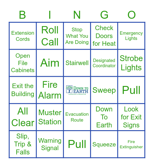 SAFETY Bingo Card