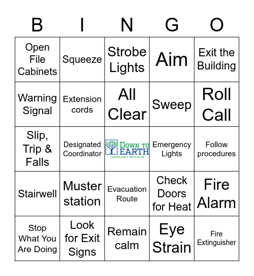 Safety Bingo Card