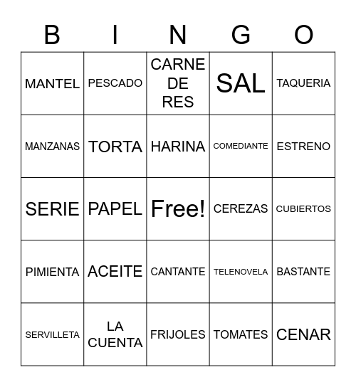 SP 3 UN 2.3 Bingo Card