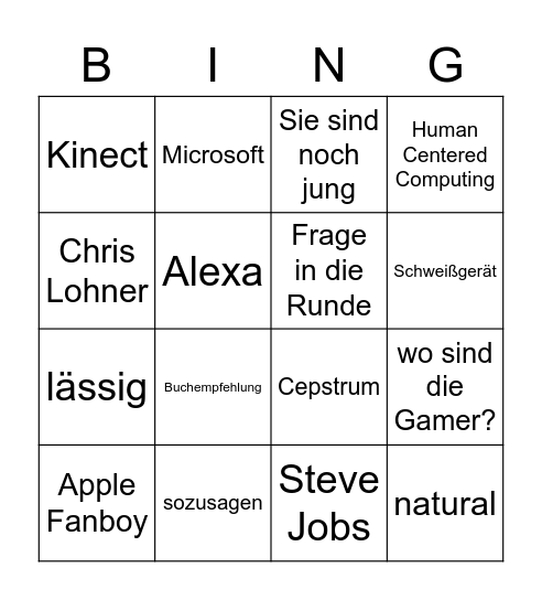 Kurschliges Bingo Card