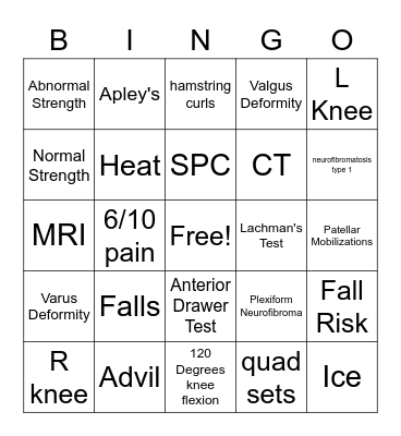 PCM Presentation Bingo Card