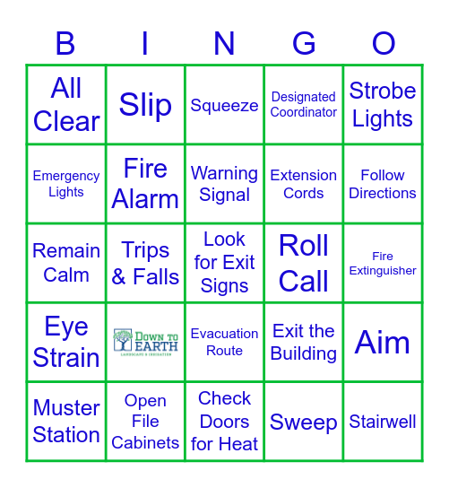 SAFETY Bingo Card