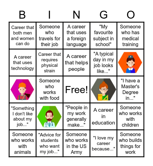 Career Day Bingo Card