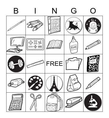 Escuela Bingo Card