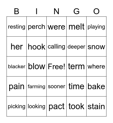 Level 30 Bingo Card