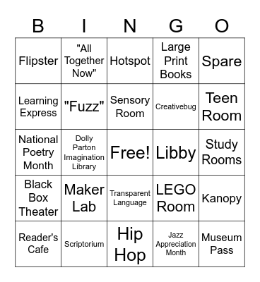 Route 9 Library Bingo Card