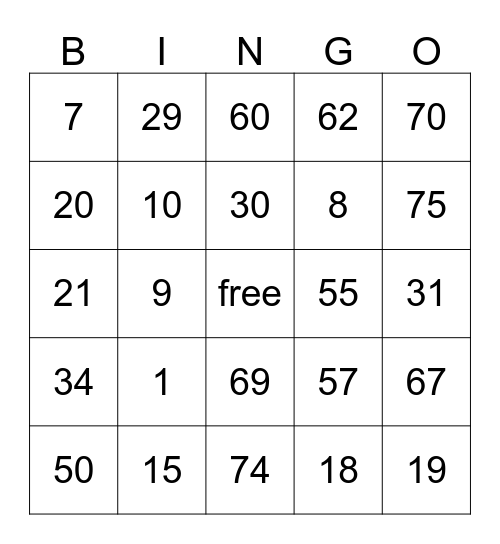 Clyde's Bingo Card Bingo Card