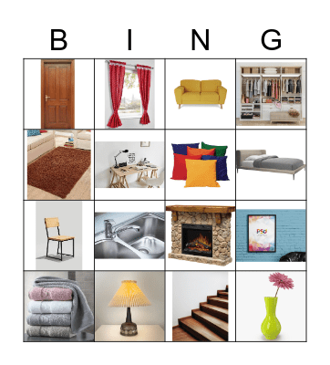 Furniture Bingo Card