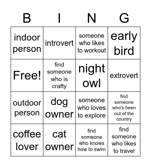 BINGO Card