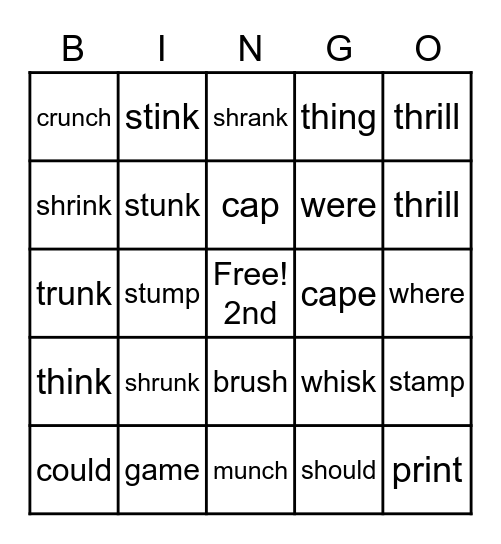 2nd Bingo Card
