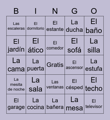 La casa Bingo Card