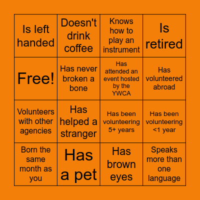 Icebreaker Bingo Card