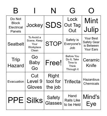 MCC LOUISVILLE DERBY SAFETY BINGO Card