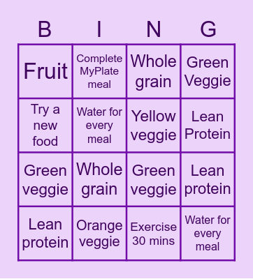 UP BINGO Card