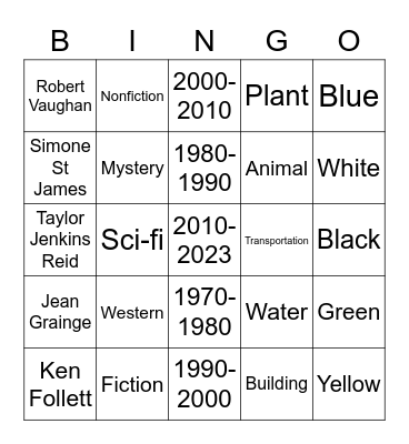 Potpourri Bingo Card