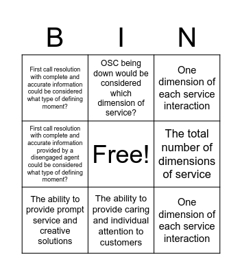 Day 1 Review Bingo Card