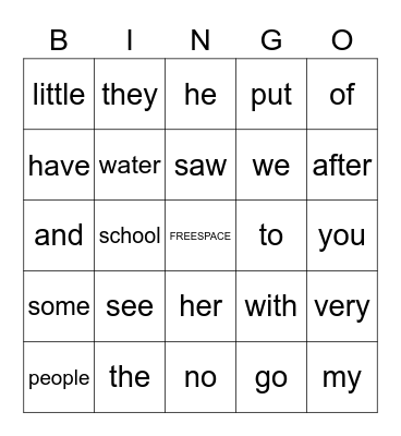 Phonics 4 Reading L1-L5 Bingo Card