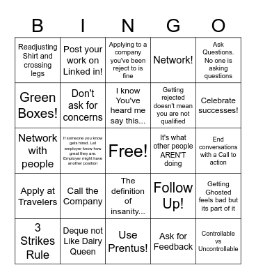 CD Bingo Card