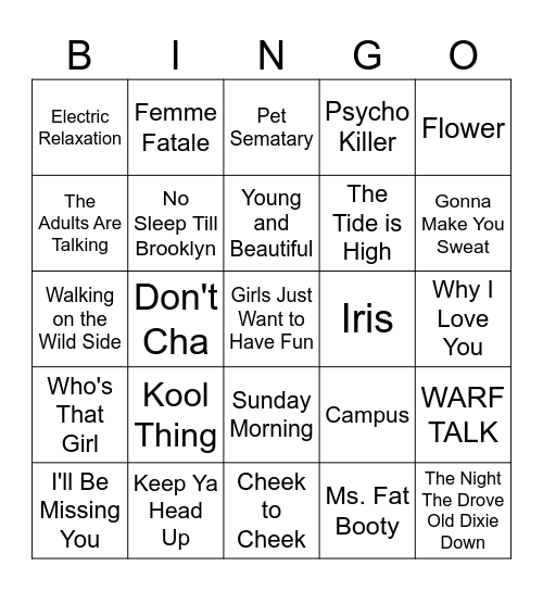 New York Artists Bingo Card