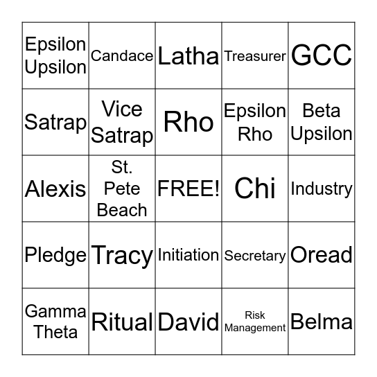 Province "Bingo" Bingo Card