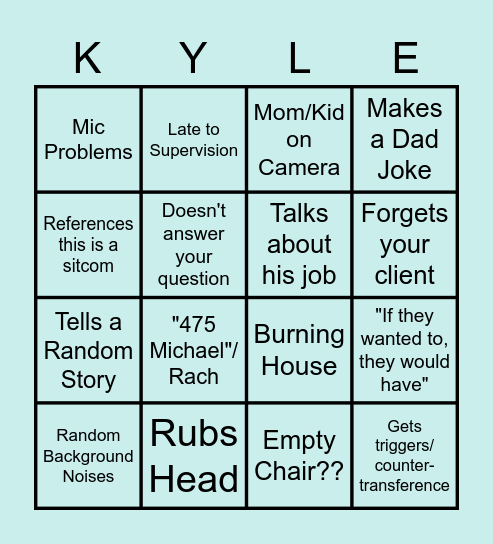 Triadic Supervision Bingo Card