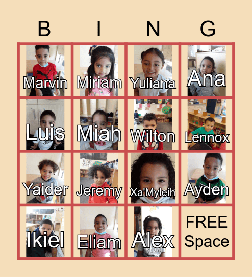 Friendship Bingo Card