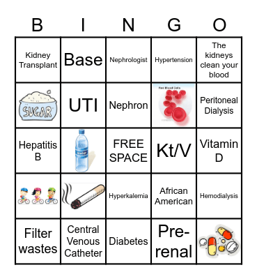 Chronic Kidney Disease Bingo Card