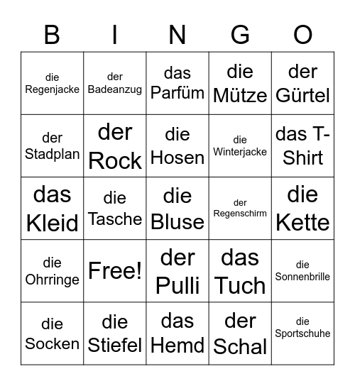 Ab in den Urlaub Bingo Card