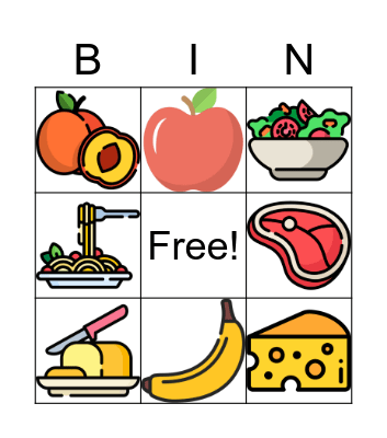 Food Bingo Card