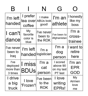 Top 3 Icebreaker Bingo Card