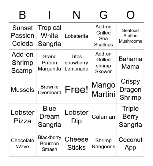 Server Bingo Card