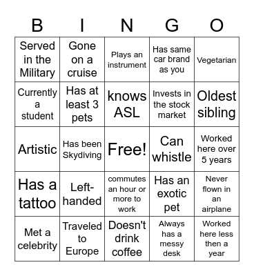 Hospital Week! Get a coworker to sign each square. Bingo Card