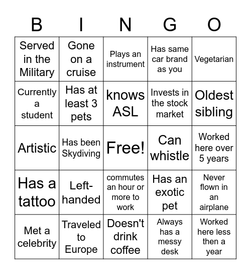 Hospital Week! Get a coworker to sign each square. Bingo Card