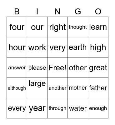 Units 9-11 Bingo Card