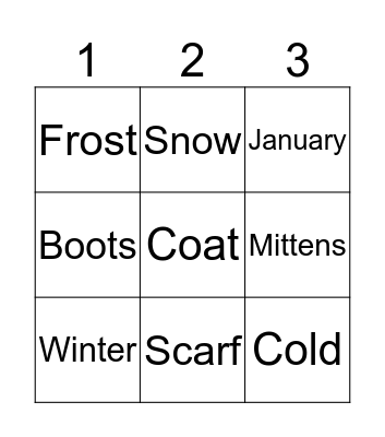 Winter Bingo Card