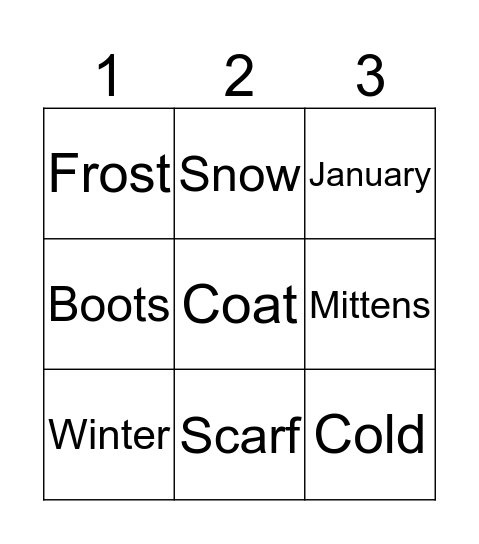 Winter Bingo Card