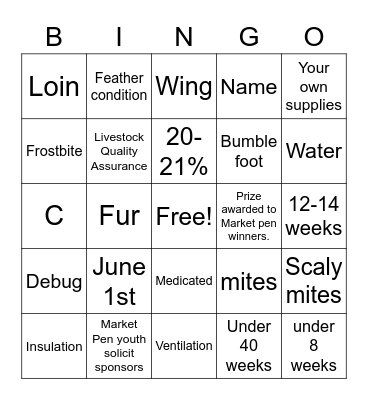 Small Animal Whiz 2023 Bingo Card