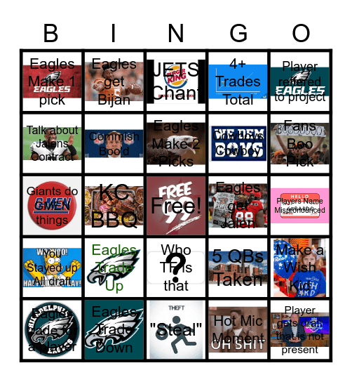 2023 NFL Draft Bingo Card