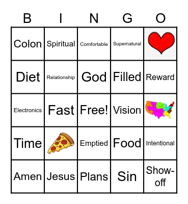 FFF Sunday Bingo Card