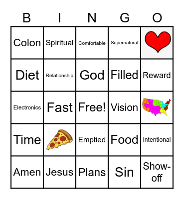 FFF Sunday Bingo Card