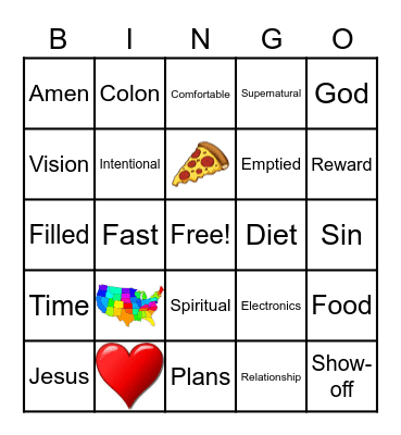 FFF SUNDAY BINGO Card