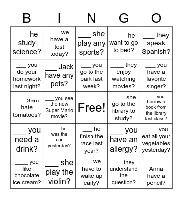 Bingo Card