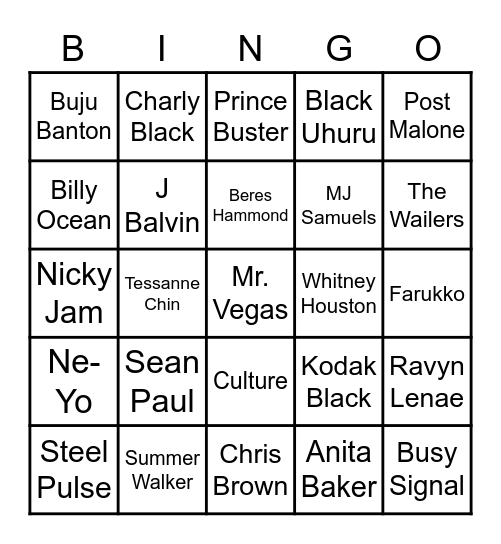 ECLECTIC ELECTRIC Bingo Card