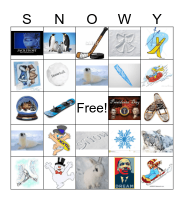 Winter "January" Bingo Card