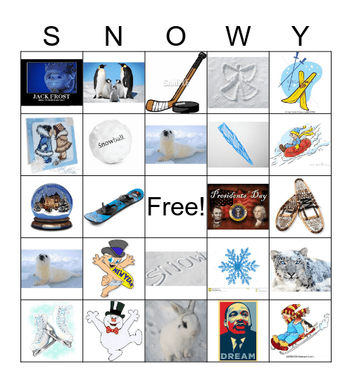 Winter "January" Bingo Card