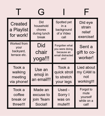 FH - Team Social BINGO Card