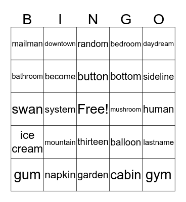 Bingo Card
