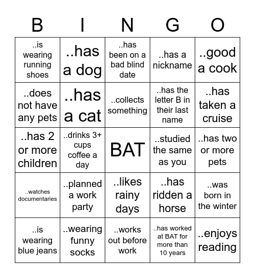 Find someone who.. Bingo Card